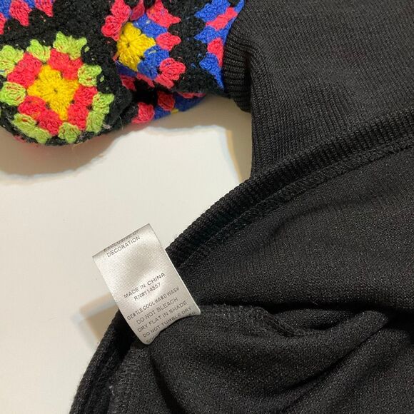 THML James Crochet Short Puff Sleeve Top. Size Large. Anthro. Grandmacore - Picture 10 of 12